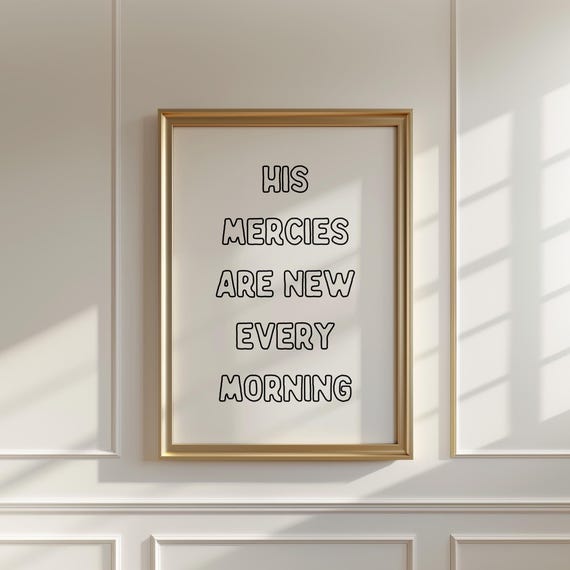New Mercies Christian Wall Art Bible Verse Christian Quote Wall Art Minimalist Apartment Decor Housewarming Gift