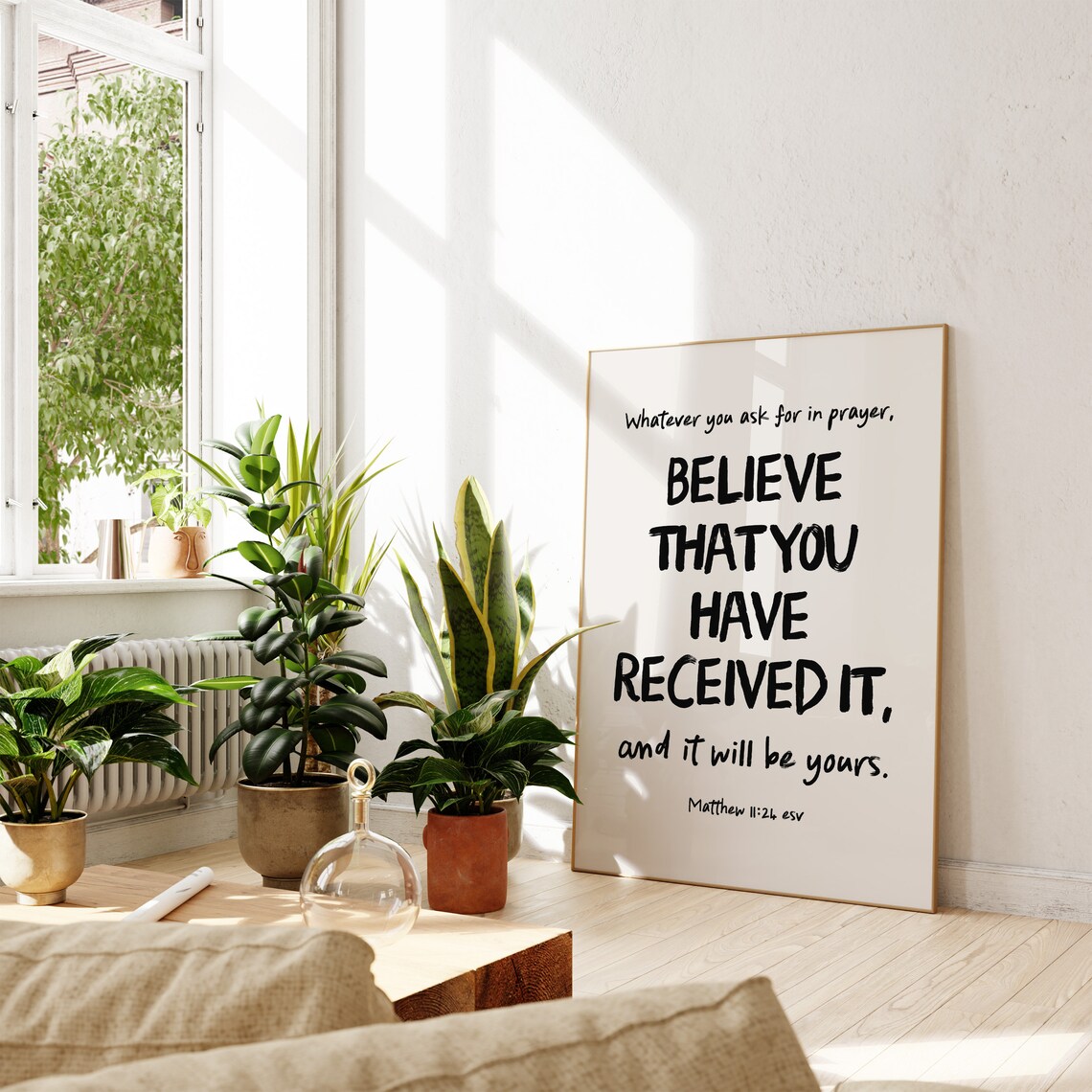 Believe That You Have Received It Matthew 11 24 Bible Verse Faith Prayer Poster - Image 3