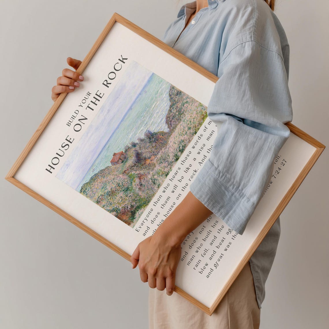 Build Your House on the Rock Matthew 7:24-27 Coastal Parable Poster - Image 3