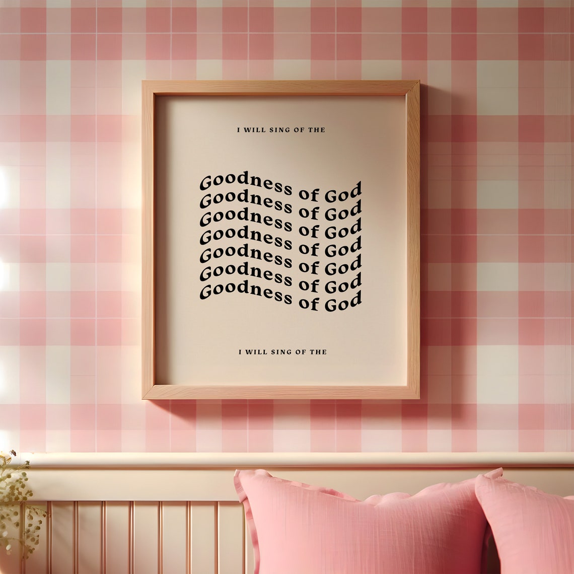 I Will Sing of the Goodness of God Wavy Retro Typography Poster - Image 3