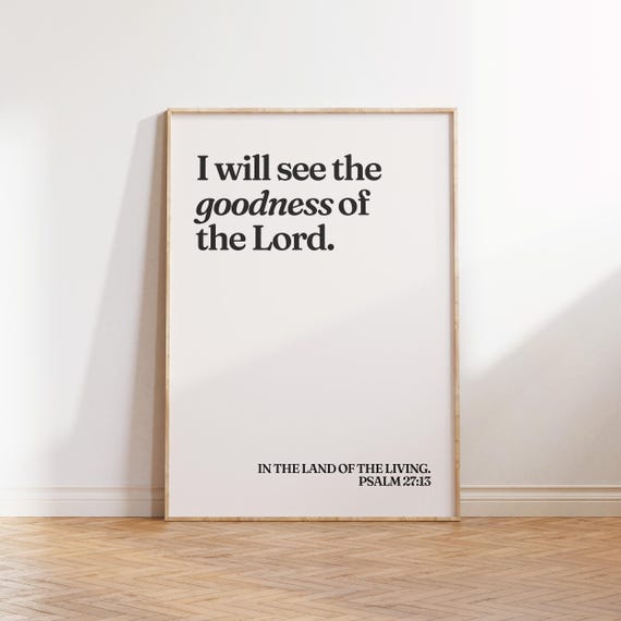Psalm 27 Christian Wall Art Quote Wall Art Bible Verse Poster Minimalist Christian Print Trendy Apartment Decor Motivational Art