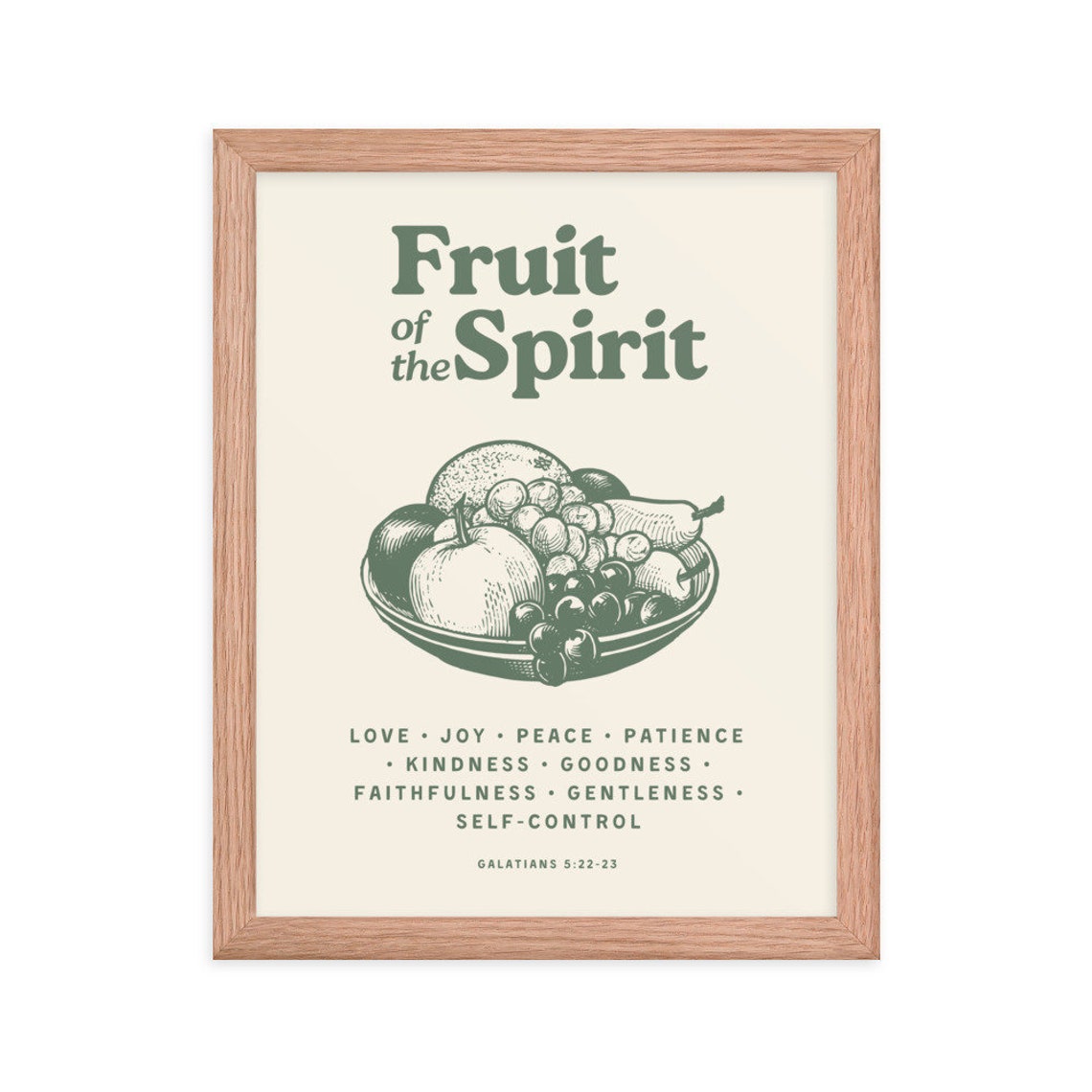 Fruit of the Spirit Vintage Engraved Fruit Bowl Scripture Poster - Image 3