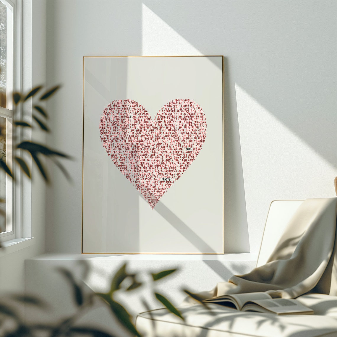 Heart Artwork I Love Myself Artwork Positive Affirmation Heart Paintings Self Love Artwork Love Artwork - Image 2