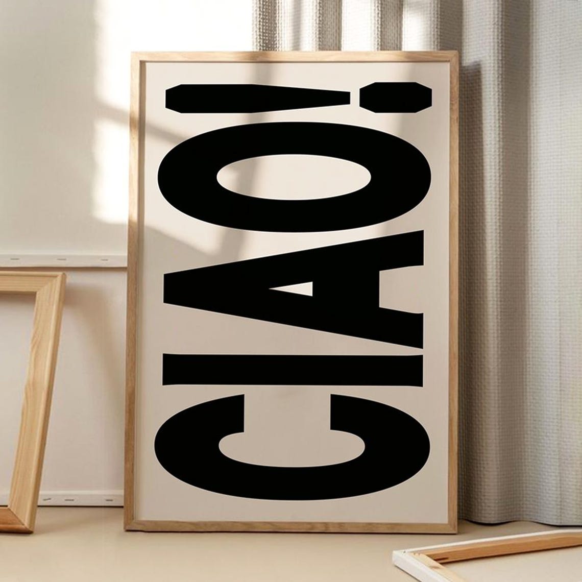 Ciao Italian Greeting Bold Black Retro Style Typography Poster