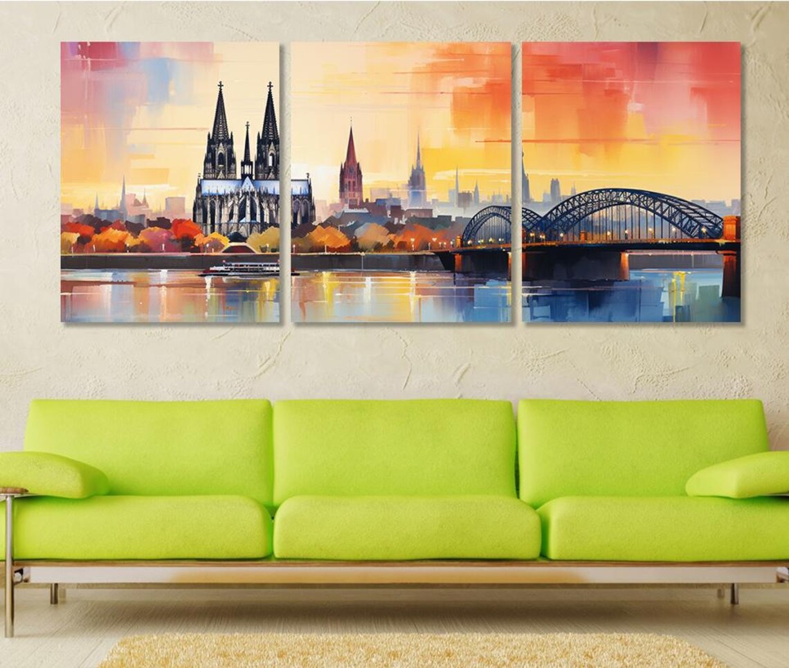 Abstract Cologne Panoramic Art Print, Germany - Image 2