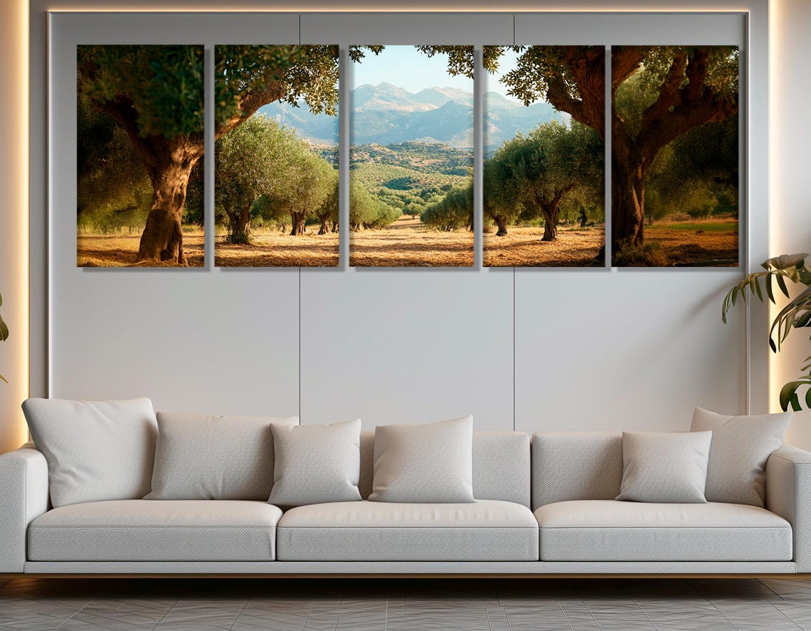 Morocco Olive Grove Mountain Valley Panoramic Scenic Landscape Poster - Image 2