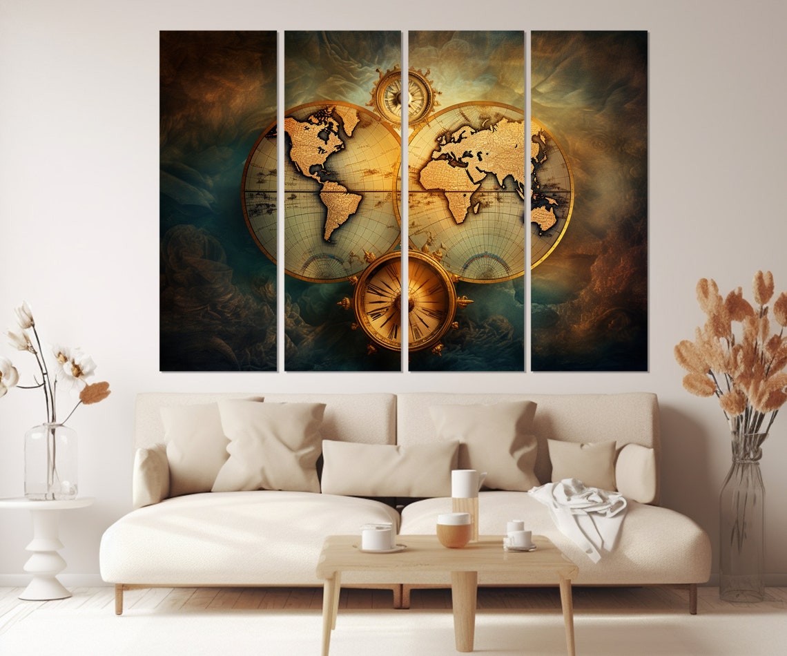 Vintage World Map Travel Poster - Image 2
