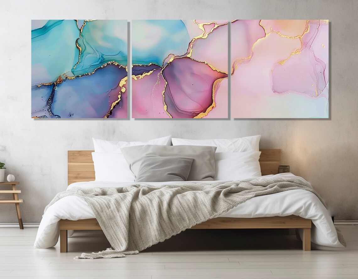 Abstract Marble Painting, Contemporary Wall Art - Image 4