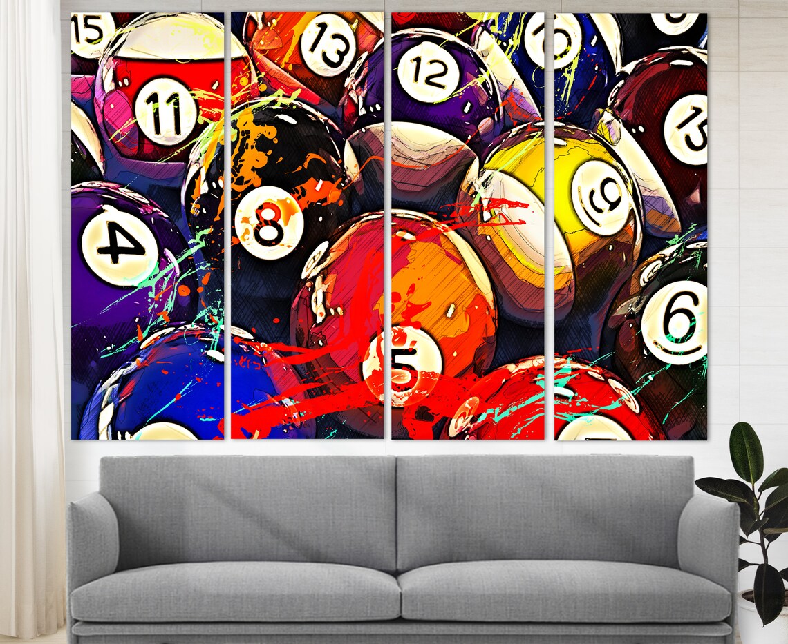 Billiards Balls Abstract Art Print for Game Room - Image 2