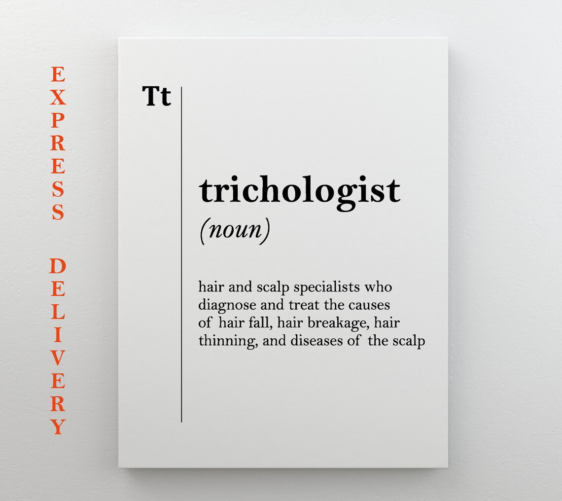 Trichologist Definition Print Gift for Hair Salon Stylists Decor