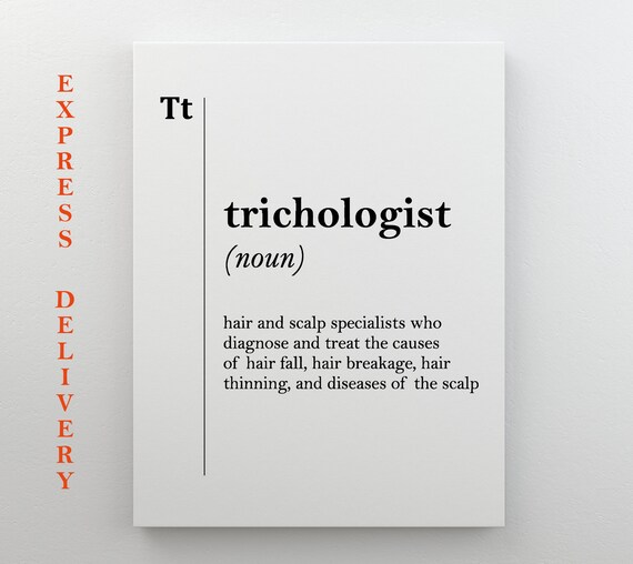 Trichologist Definition Trichologist Gift Stylist Hairdressing Salon Barbershop Wall Art Coworker Gift Trichology Hairdresser Gift