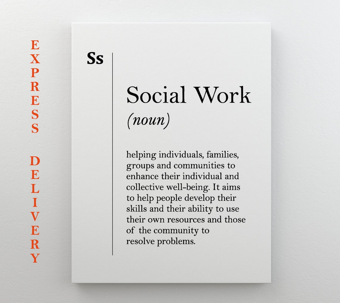 Social Work Definition Print Social Worker Gift for Advocates