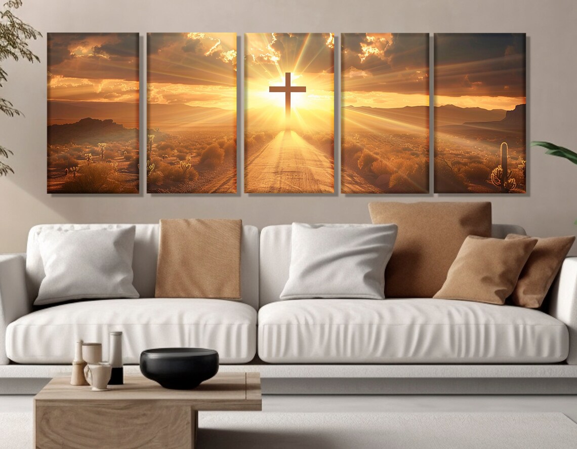 Road To Shining Cross Christian Wall Art Print - Image 3