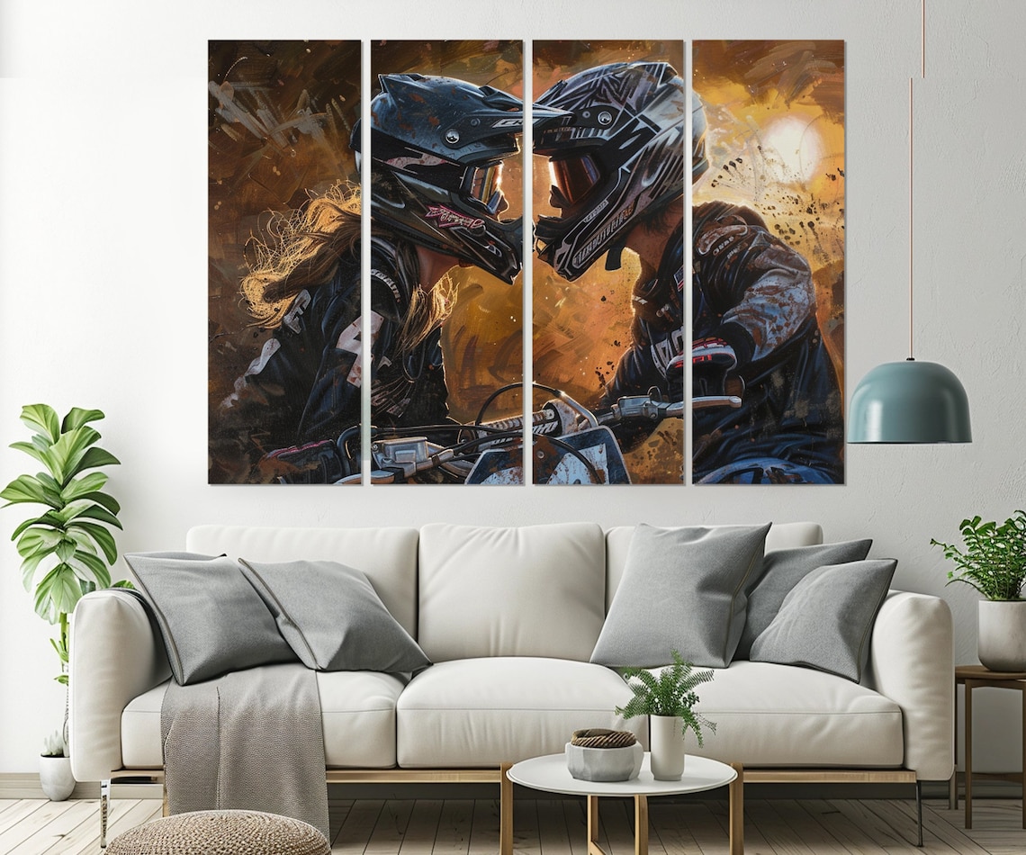 Motocross Love Art Print, Dirt Bike Wall Art - Image 2