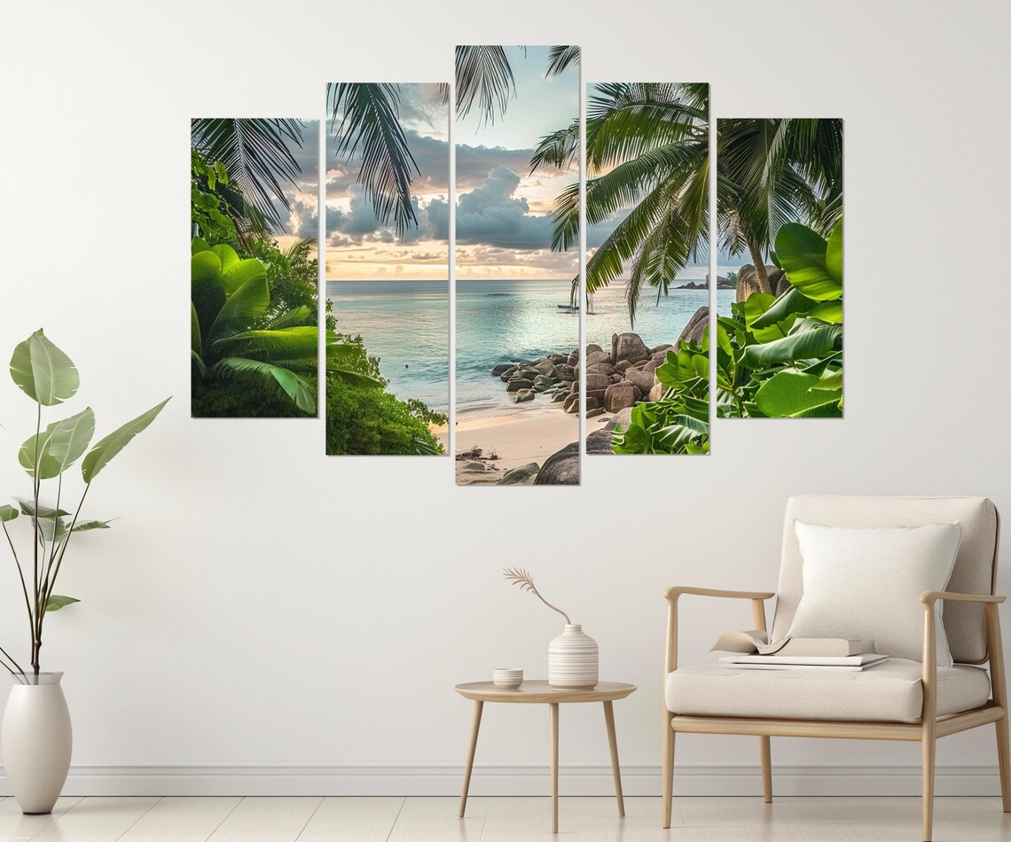 Tropical Palm Trees Art Print, Green Wall Decor - Image 3