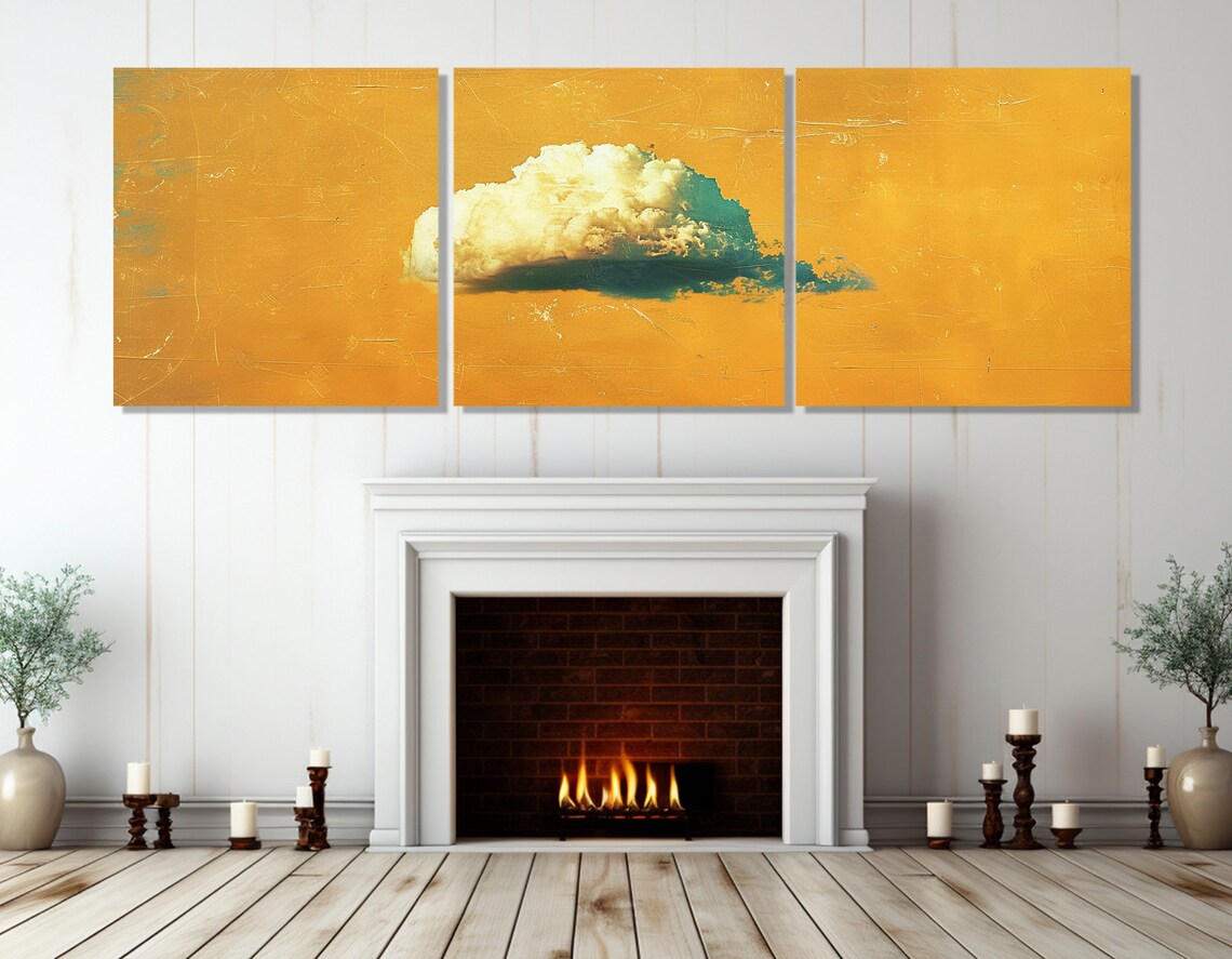 Lonely Cloud Vintage Sky Poster, Retro Background - Image 4
