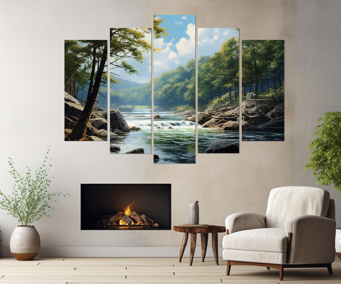 Wisconsin River, Wisconsin Dells Landscape Art Print - Image 3