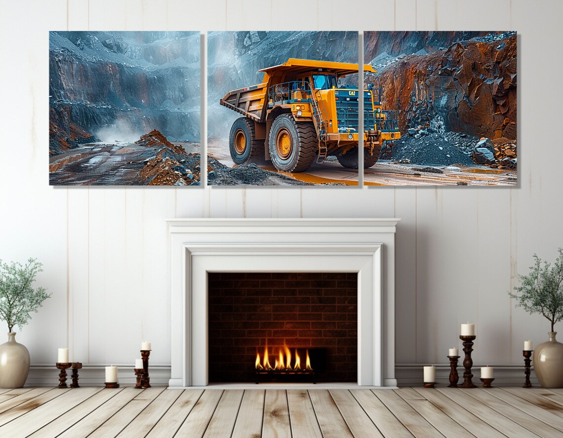 Construction Wall Art Large Yellow Dump Truck Print Construction Truck Print Constructor Gift Framed And Ready To Hang - Image 4
