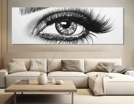 Fashion Wall Art Woman Eye Print Makeup Wall Art Eye Painting Makeup Studio Decor Beauty Wall Art Framed And Ready To Hang