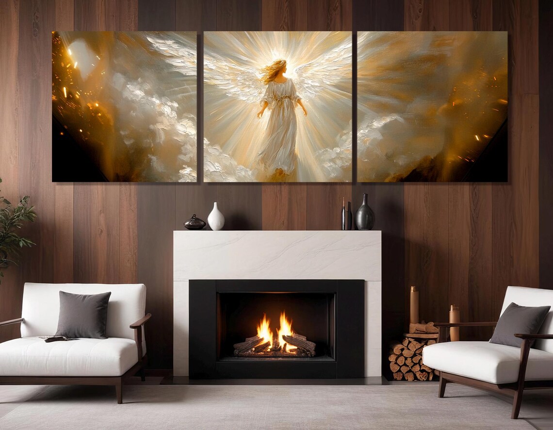Abstract Angel Painting, Religious Bedroom Art Print - Image 4