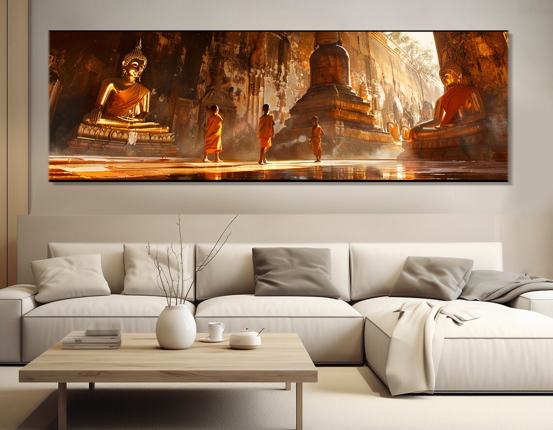 Children Monks in Buddhist Temple Wall Art Print