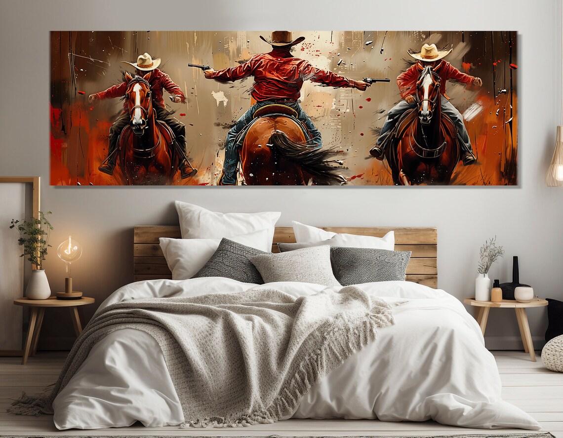 Wild West Cowboys Retro Style Wall Art Poster - Image 3