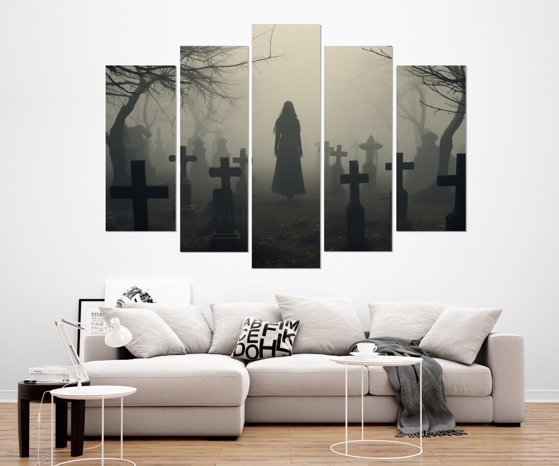 Woman in the Cemetery, Vintage Gothic Poster Print - Image 4