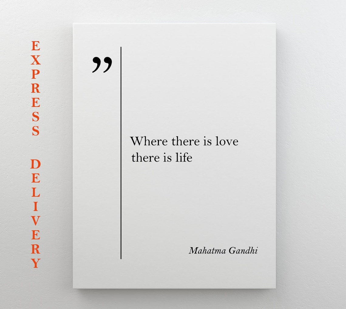 Mahatma Gandhi Quote Gandhi Print Love Wall Art Gandhi Wall Art Husband Gift Gandhi Poster Inspirational Art Scandinavian Gandhi