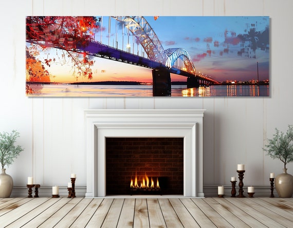 Hernando De Soto Bridge Print Memphis Wall Art Memphis Bridge Poster M Bridge Print Framed And Ready To Hang