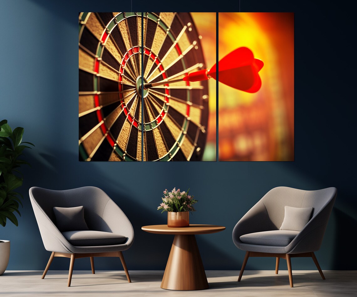 Red Dart Bullseye Close Up Fiery Background Sports Wall Art Poster - Image 4
