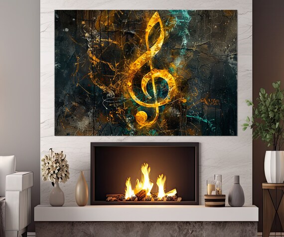 Treble Clef Abstract Music Wall Art Print, Musician Gift