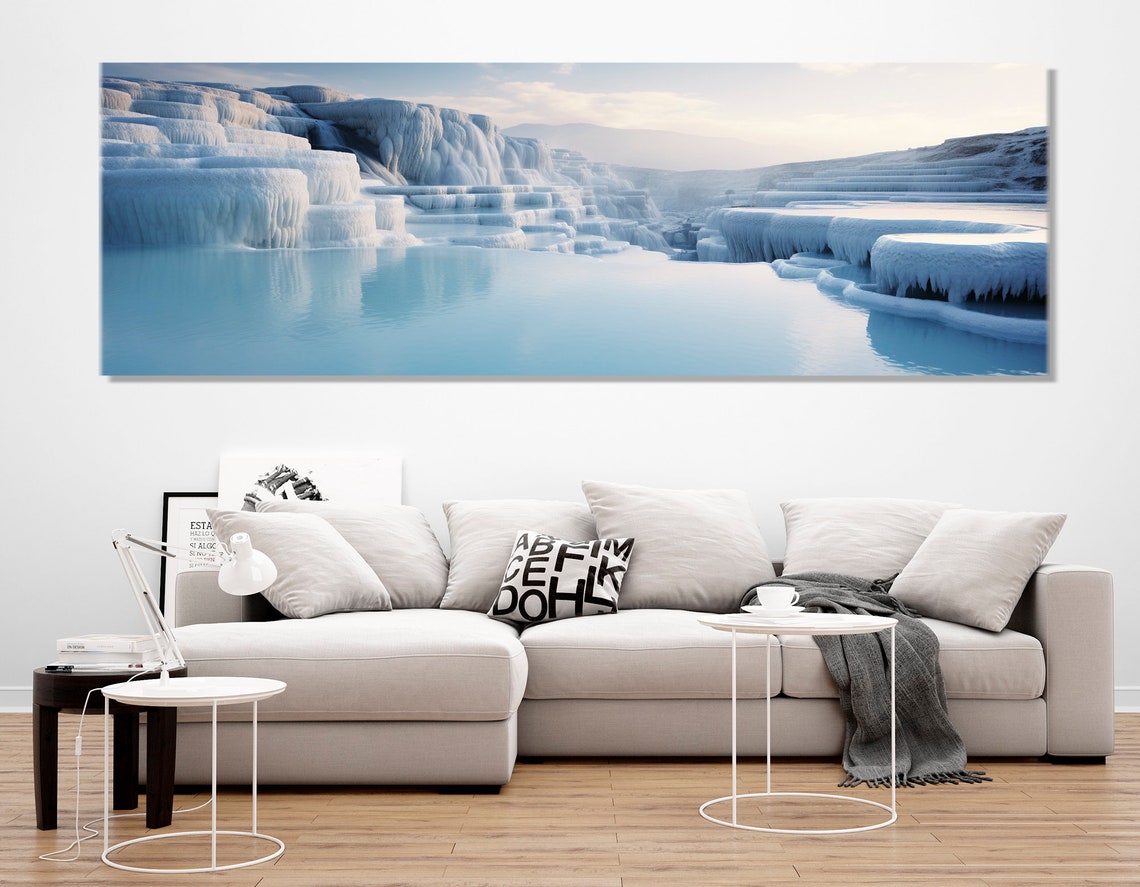 Pamukkale Turkey White Travertine Terraces Blue Pools Poster - Image 2