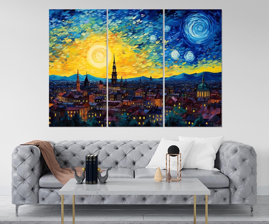 Abstract Zagreb Skyline, Van Gogh-Inspired Art Print - Image 4