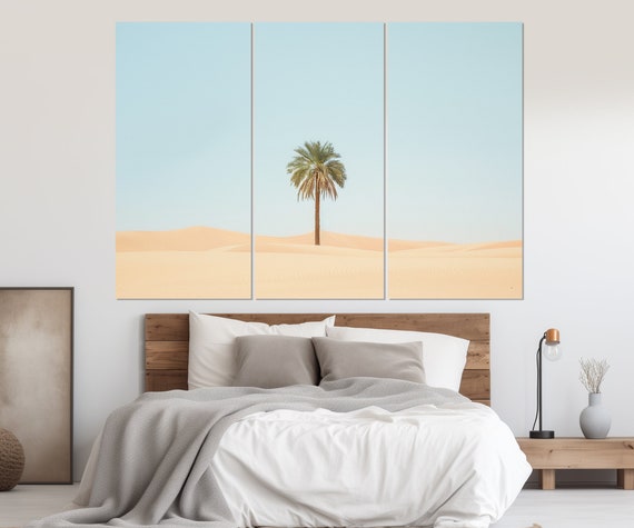Minimalist Wall Art Lonely Palm Tree In Desert Print Modern Contemporary Wall Decor Tropical Minimalism Framed And Ready To Hang