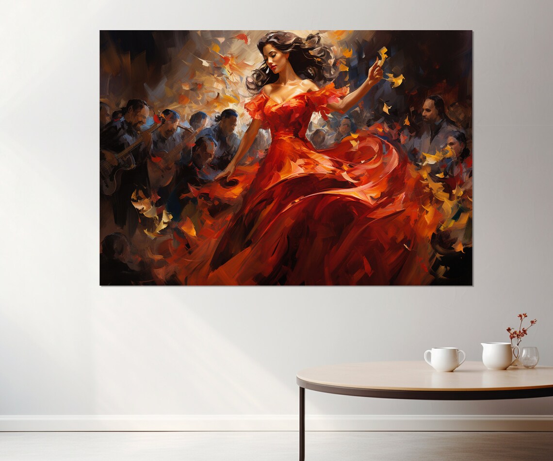 Flamenco Dancer Vintage Dance Art Print, Bar Decor