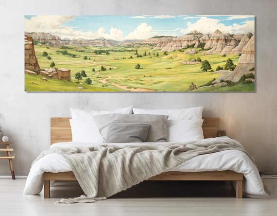 Badlands National Park Eroded Cliffs South Dakota Prairie Travel Poster
