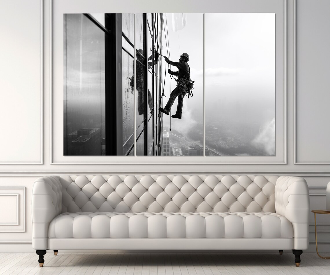 Window Washer Print Cleaning Wall Art Cleaning Company Wall Decor Window Washer Gift Framed And Ready To Hang - Image 2