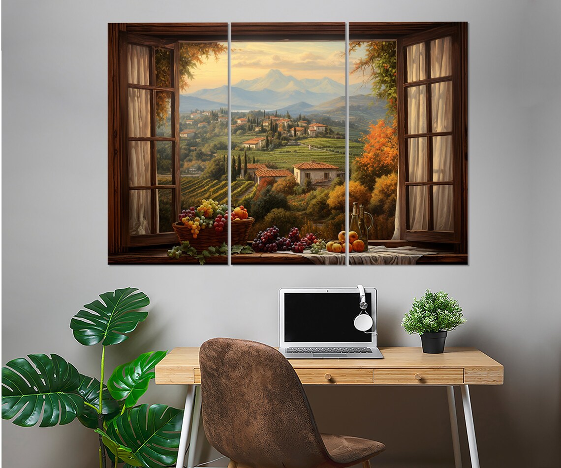 Open Window With Tuscany View, Europe Travel Poster - Image 2