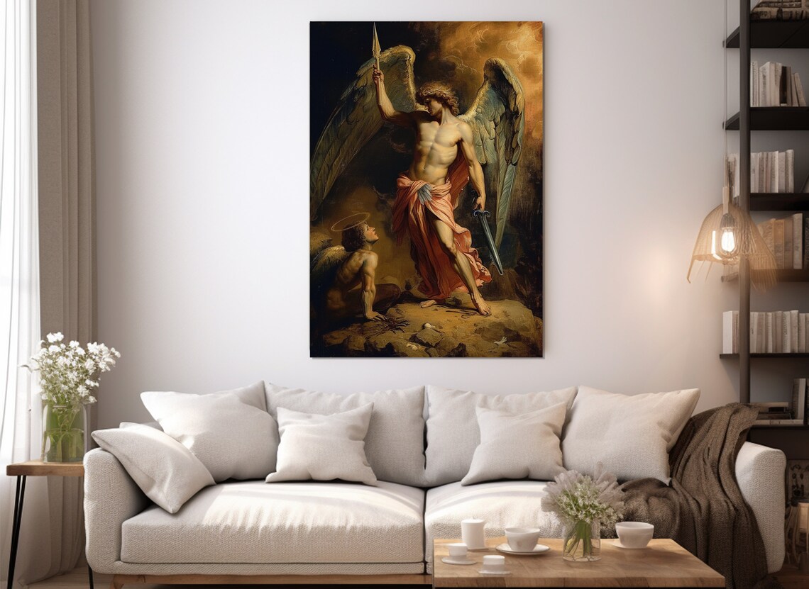 St Michael The Archangel, Roman Catholic Art Print - Image 3