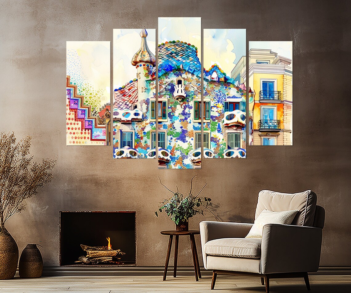 Casa Batlló Barcelona, Antoni Gaudí Architecture Print - Image 3