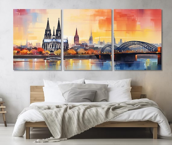 Abstract Cologne Panoramic Art Print, Germany