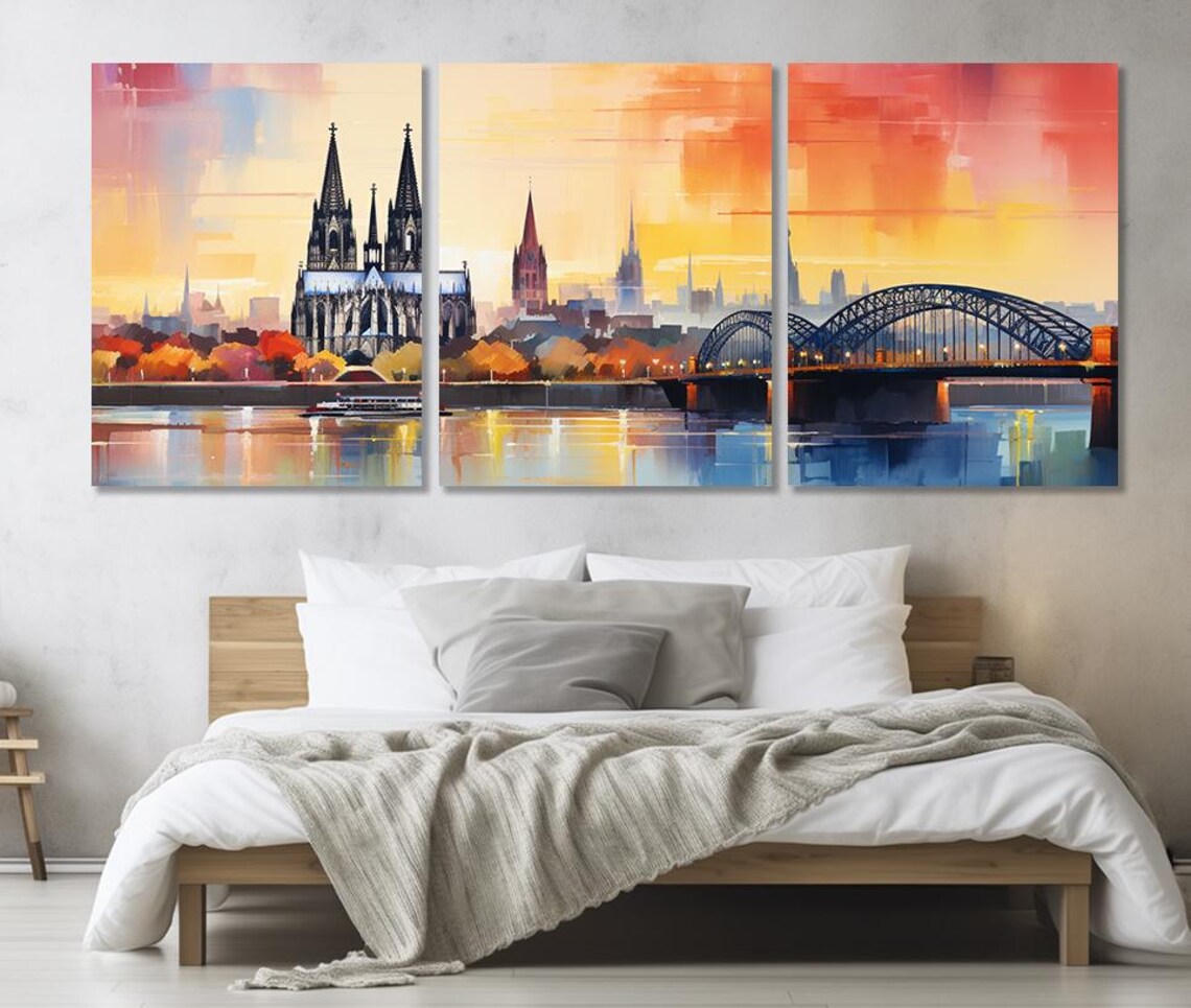 Abstract Cologne Panoramic Art Print, Germany