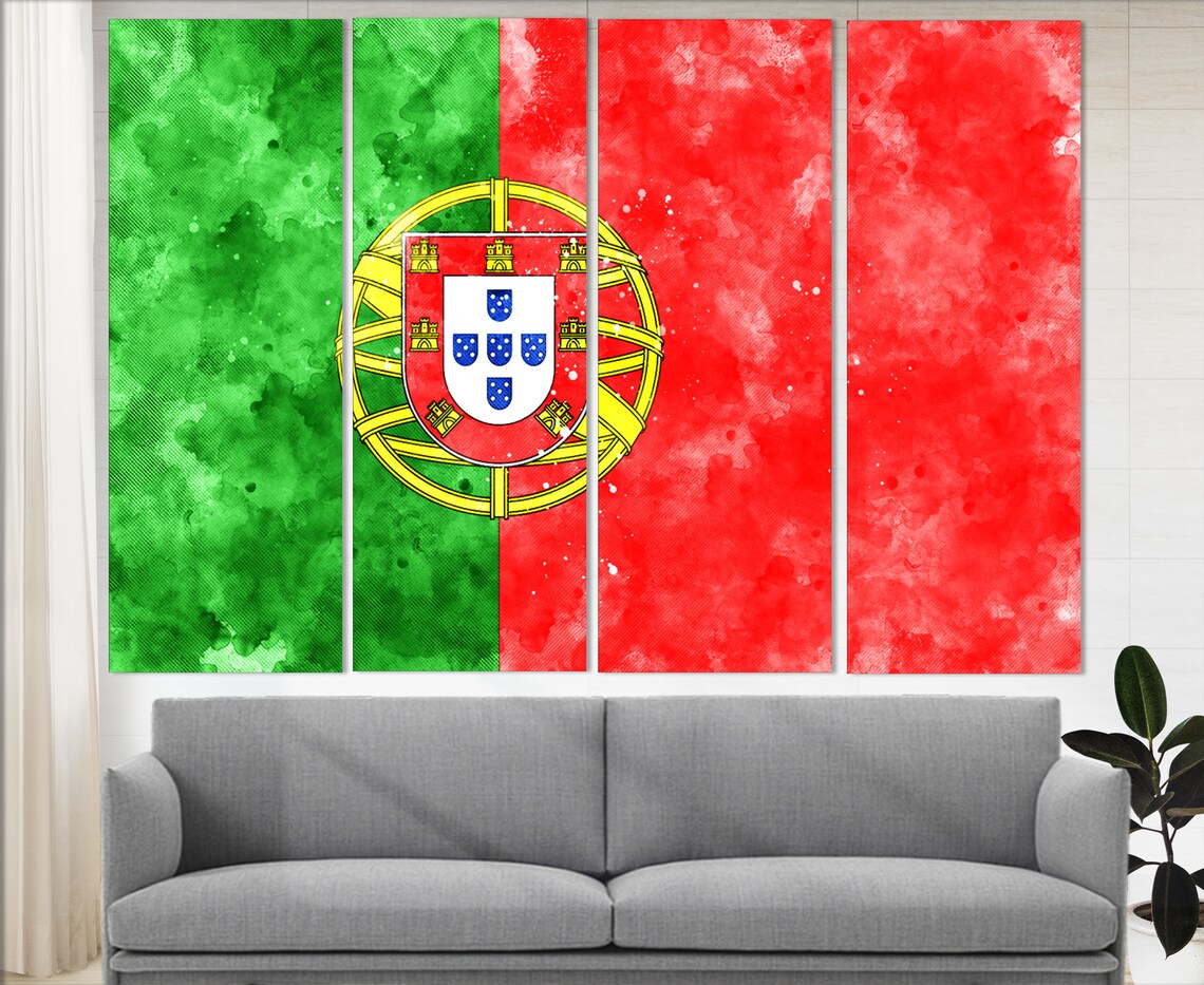 Portugal Flag Print Portugal Wall Art Flag Of Portugal Print Framed And Ready To Hang - Image 3