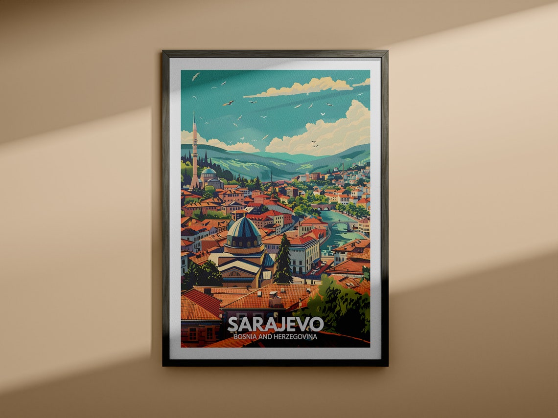 Sarajevo Print Bosnia And Herzegovina Sarajevo Travel Bosnia And Herzegovina Travel Bosnia And Herzegovina Cityscape Art - Image 3