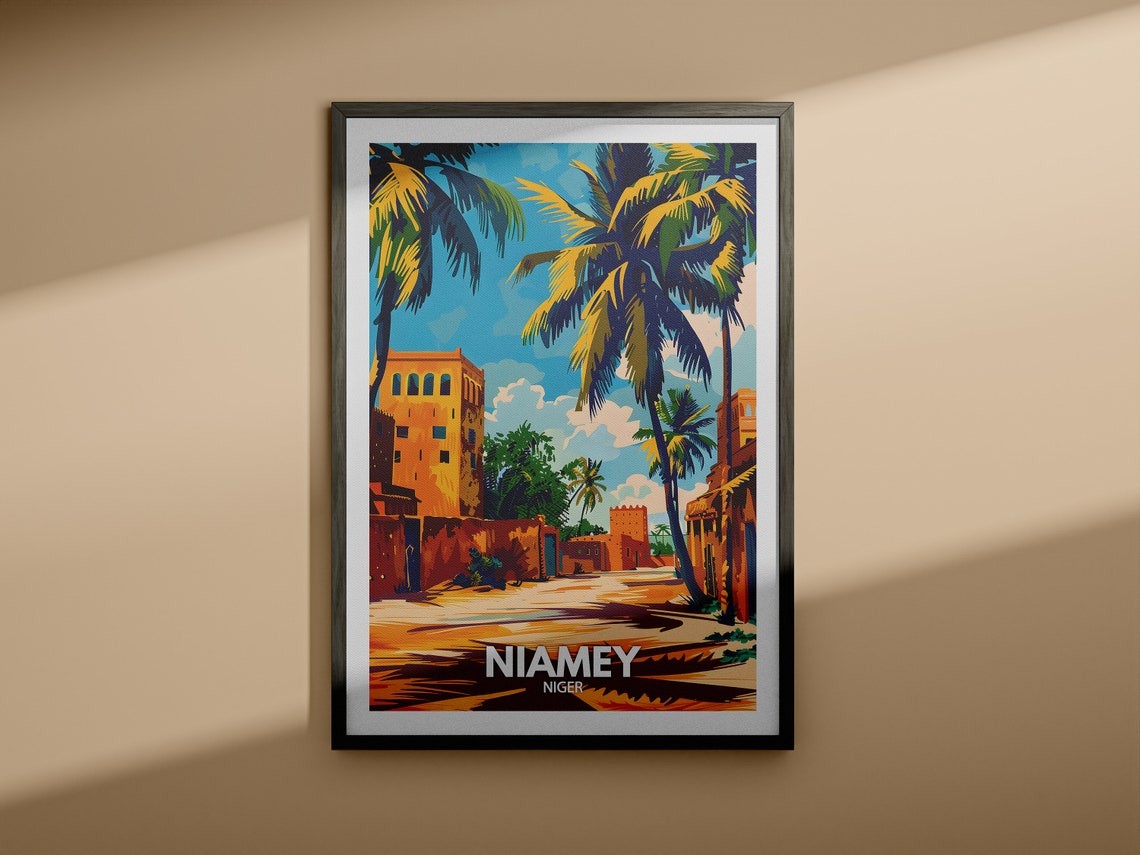 Niamey Print Niger Niamey Travel Poster Niger Travel Art Poster Niger Cityscape Wall Art Unique City Decor Niamey Wall Poster - Image 3