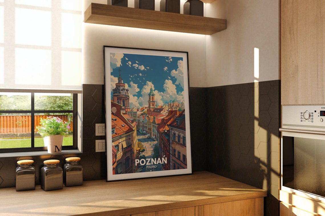 Pozna Print Poland Pozna Travel Poster Poland Travel Poster Poland Cityscape Wall Art Unique City Decor - Image 2