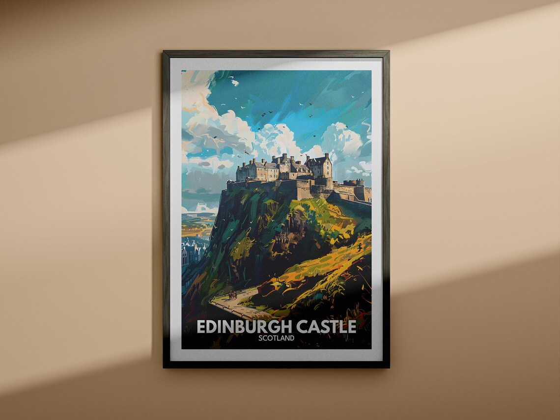 Edinburgh Castle Art Print Scotland Edinburgh Castle Poster Scotland Travel Art Poster United Kingdom Wall Art Scotland Art Decor - Image 3