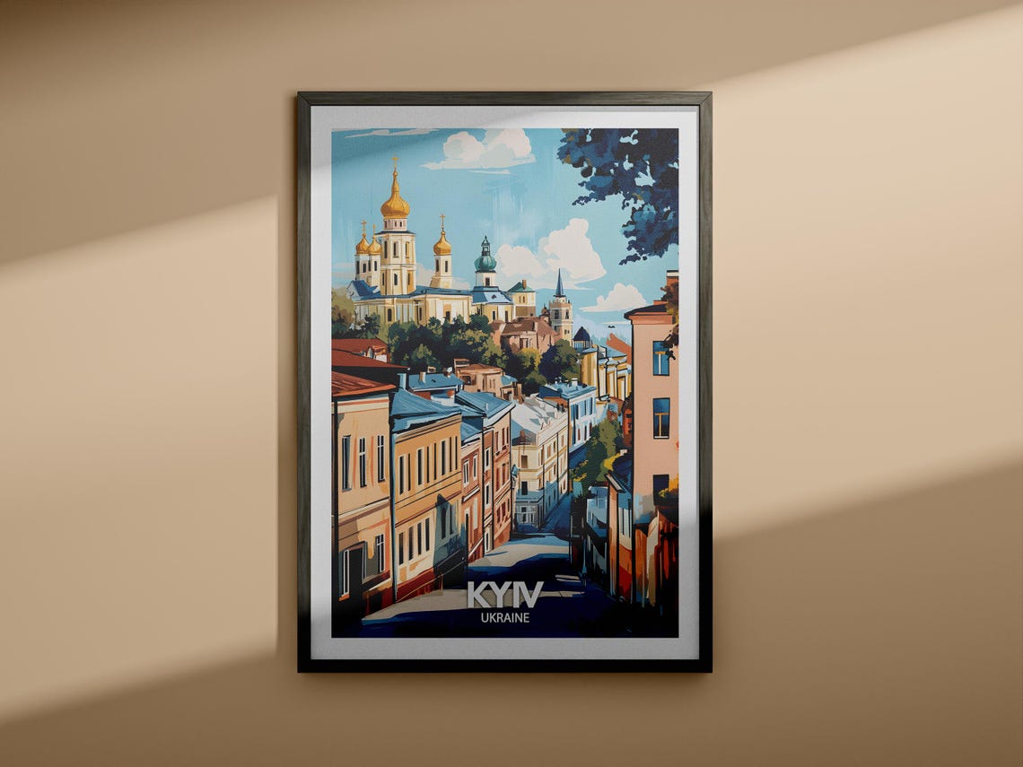 Kyiv Travel Print Ukraine Kyiv Travel Poster Ukraine Travel Poster Ukraine Cityscape Wall Art Unique City Art Decor - Image 3