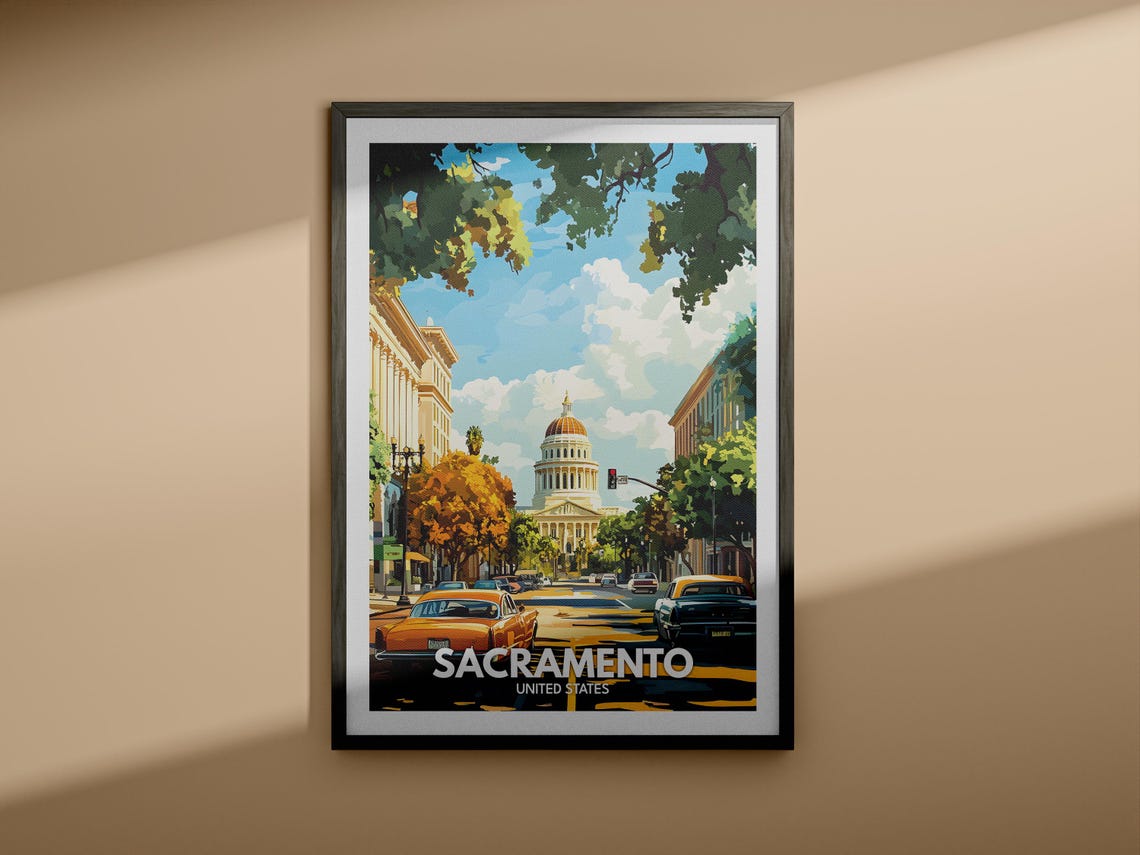Sacramento Travel Print United States Sacramento Travel Poster United States Travel Poster United States Cityscape Wall Art City Decor - Image 3