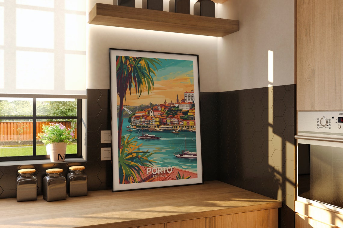 Porto Art Print Portugal Porto Poster Portugal Travel Poster Portugal Cityscape Wall Art Unique City Decor - Image 2